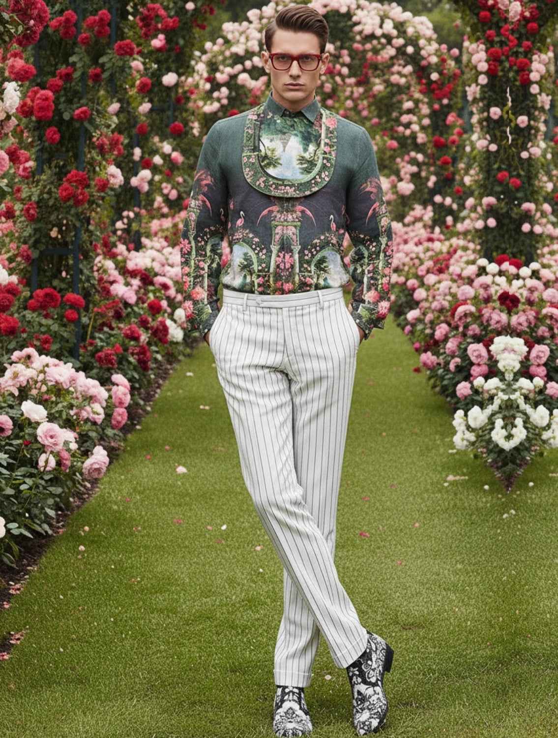 Sacred Linen Engineered Printed Shirt