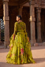 Green Printed Embellished Anarkali Set
