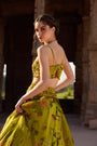 Green Printed Embellished Lehenga Set