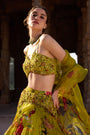Green Printed Embellished Lehenga Set