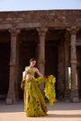 Green Printed Embellished Lehenga Set