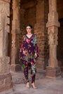 Purple Printed Tunic Set