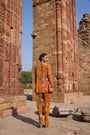 Orange Printed Tunic Set