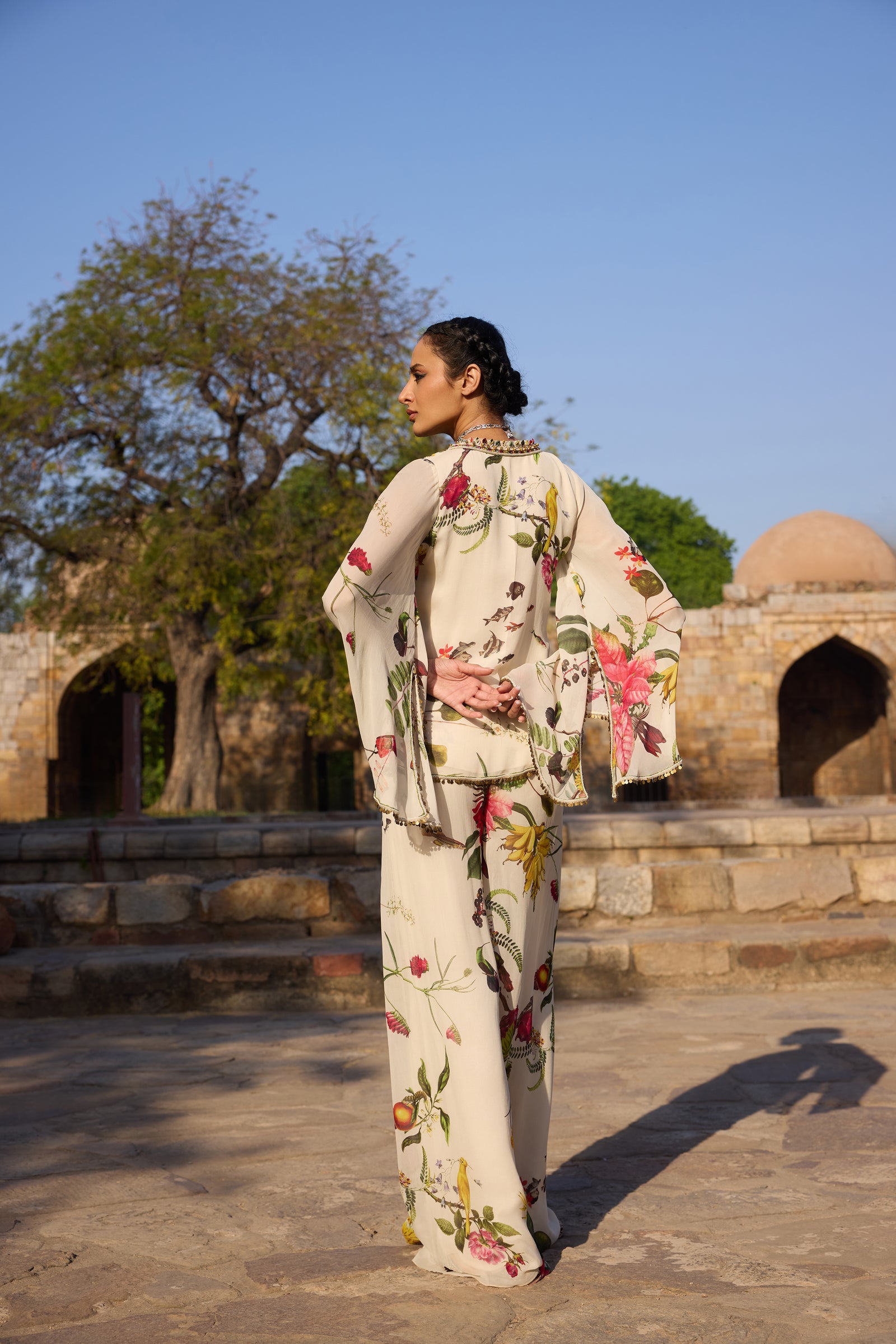 Ivory Printed Tunic Set