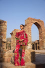 Fuchsia Printed One Shoulder Tunic Set