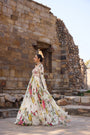 Ivory Printed Embellished Anarkali Set