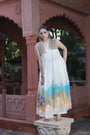 Hand Painted Kota Doria Kurta And Cotton Tube And Pants