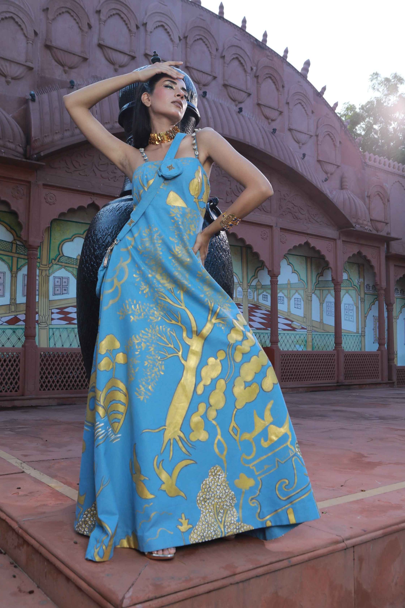 Hand Painted Long Dress