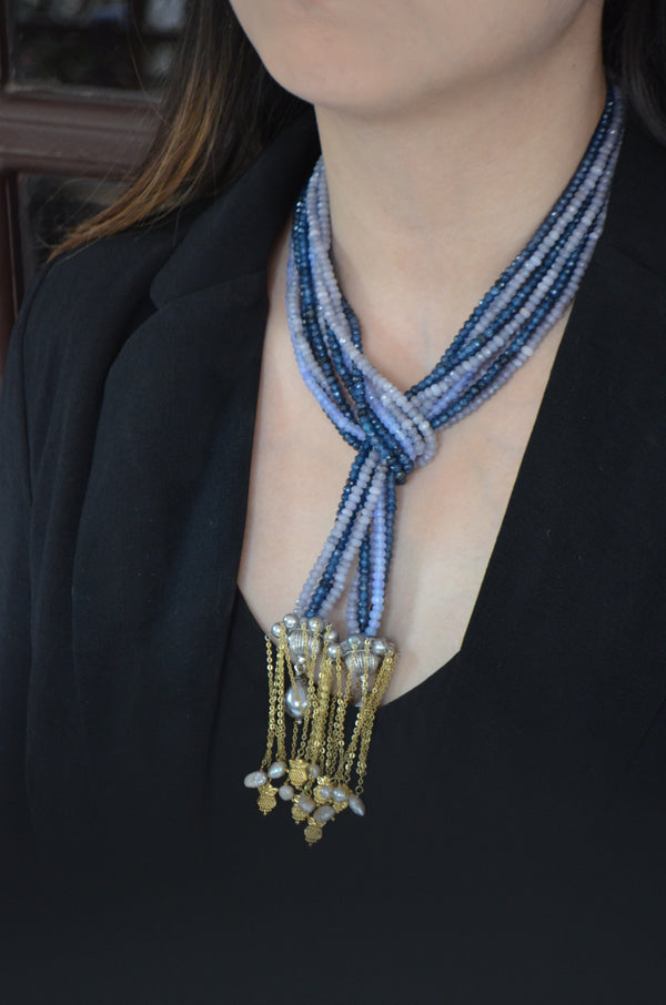 Azura tassel jades necklace