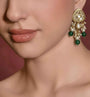 Golden Emerald Drop Danglers