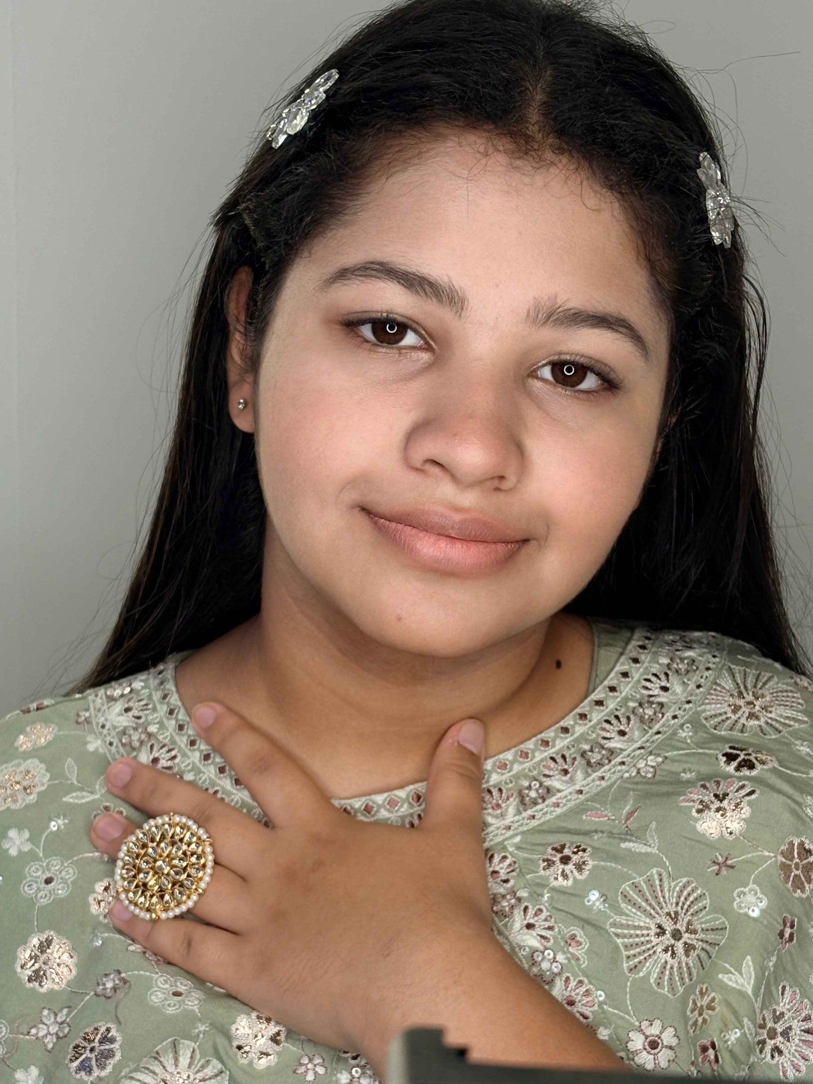 Kundan Flower Cocktail Ring