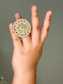 Round Kundan statement ring