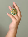 Green Kundan Chakra Ring