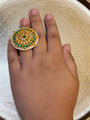 Green Kundan Chakra Ring