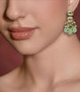 Mint Kundan Drop Earrings