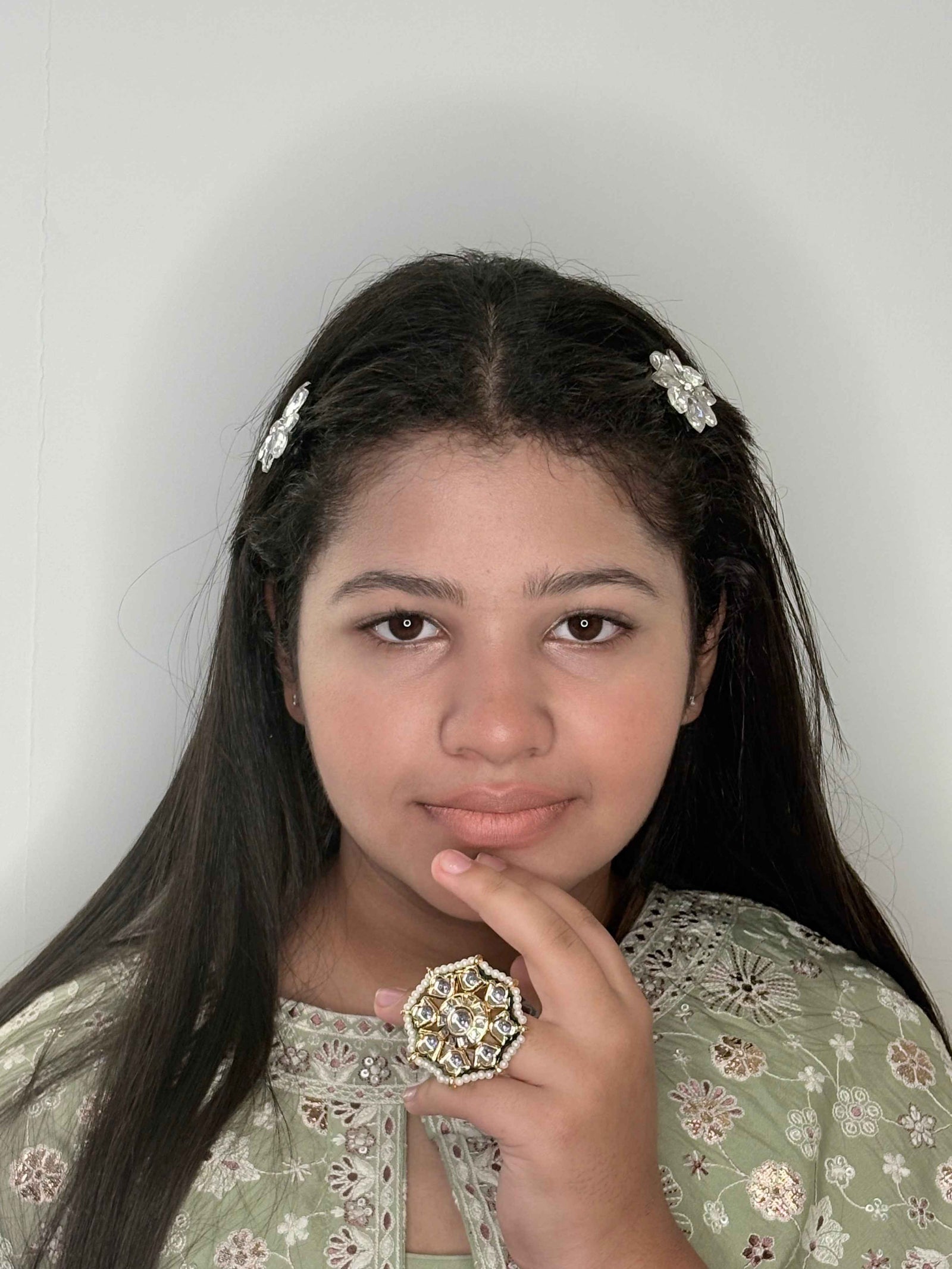 Kundan Octagon Cocktail Ring