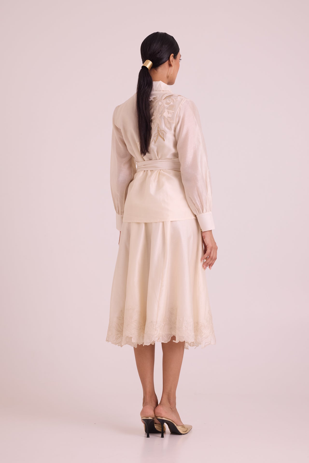 Murphy - Broach Wrap Top & Duchess Skirt