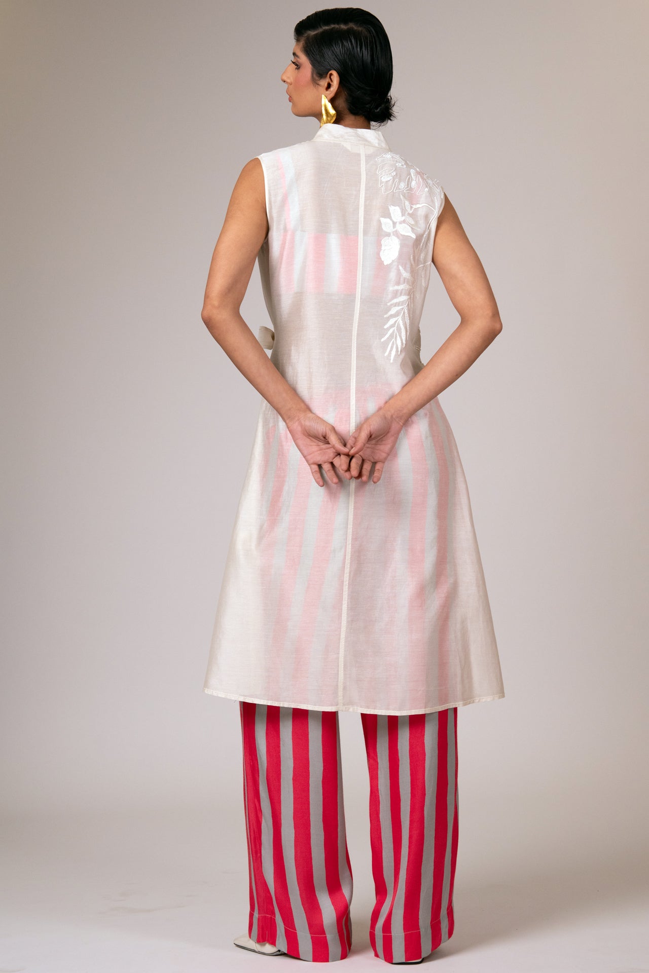 Sheer Wrap Dress, Bustier & Pants