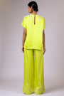 Scalloped Neck Top & Retro Pants