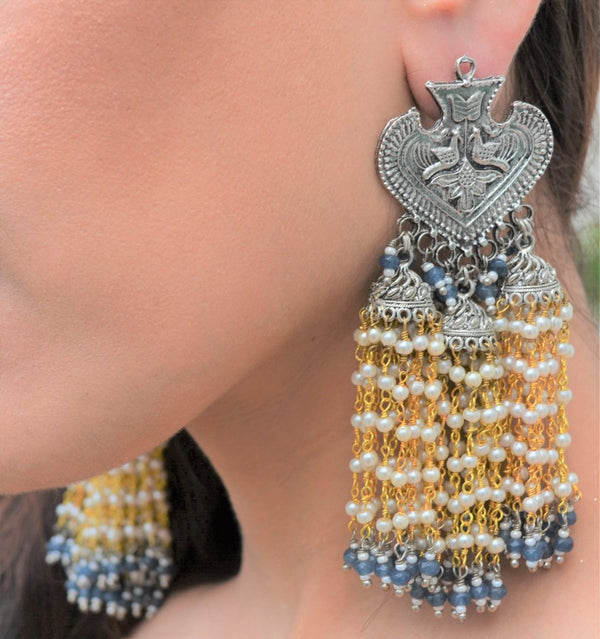 Blue genda ladi earrings