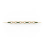 22kt gold plated Link bracelet with white crystals and blue enamel.