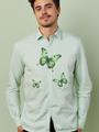 Printed Spread Collar Cotton Casual Shirt