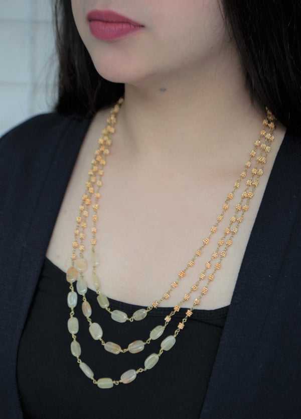 Carved citrine necklace