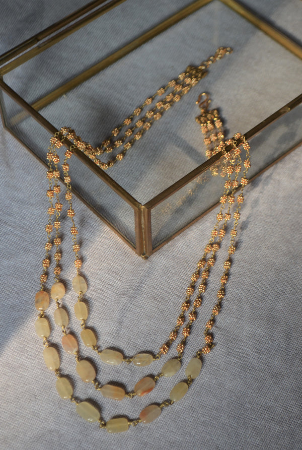 Carved citrine necklace