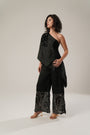 Black Asymmetric Off-Shoulder Top