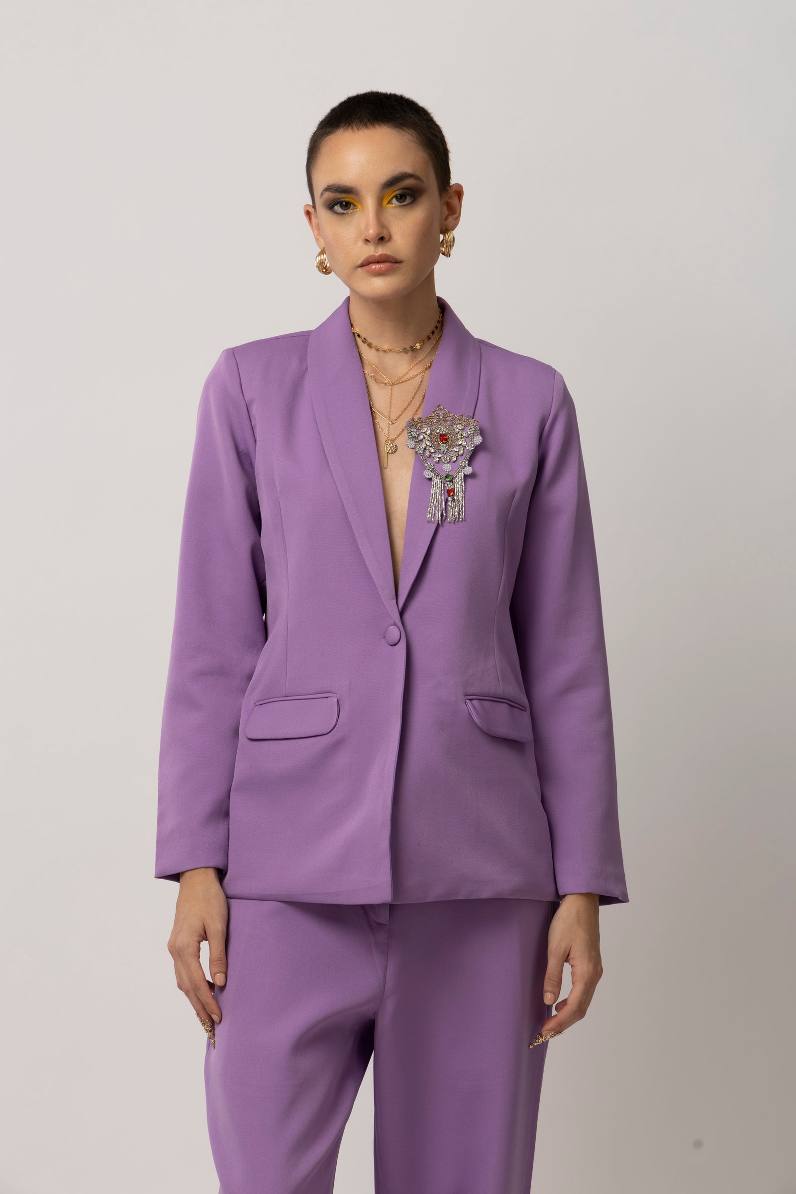 Flair Finesse Lavender Blazer