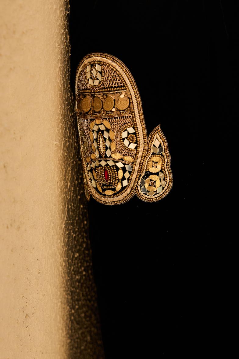 Velvet Blazer Silk Jacquard Waist Coat Crushed Lehanga