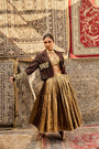 Cotton Brown  Jacket  Silk Jacquard Bustier                                        Crushed Skirt