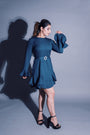 Teal Ruffle Dress