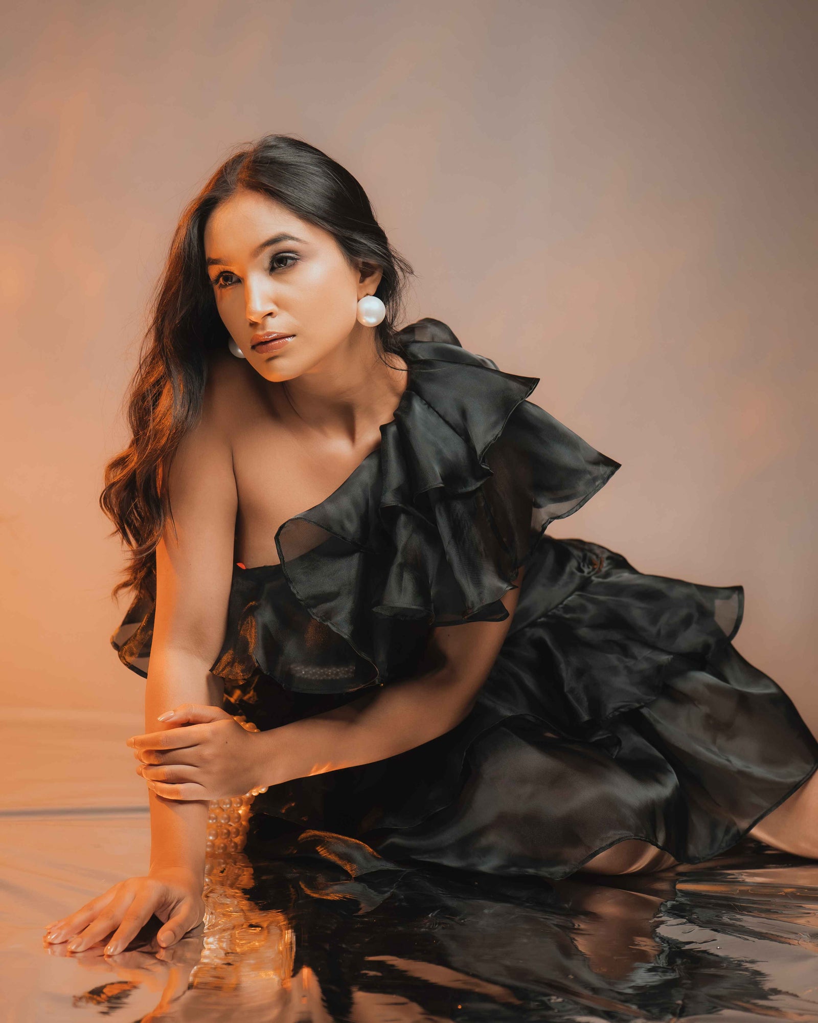 Zuri Organza Dress With Rhinestone Belt