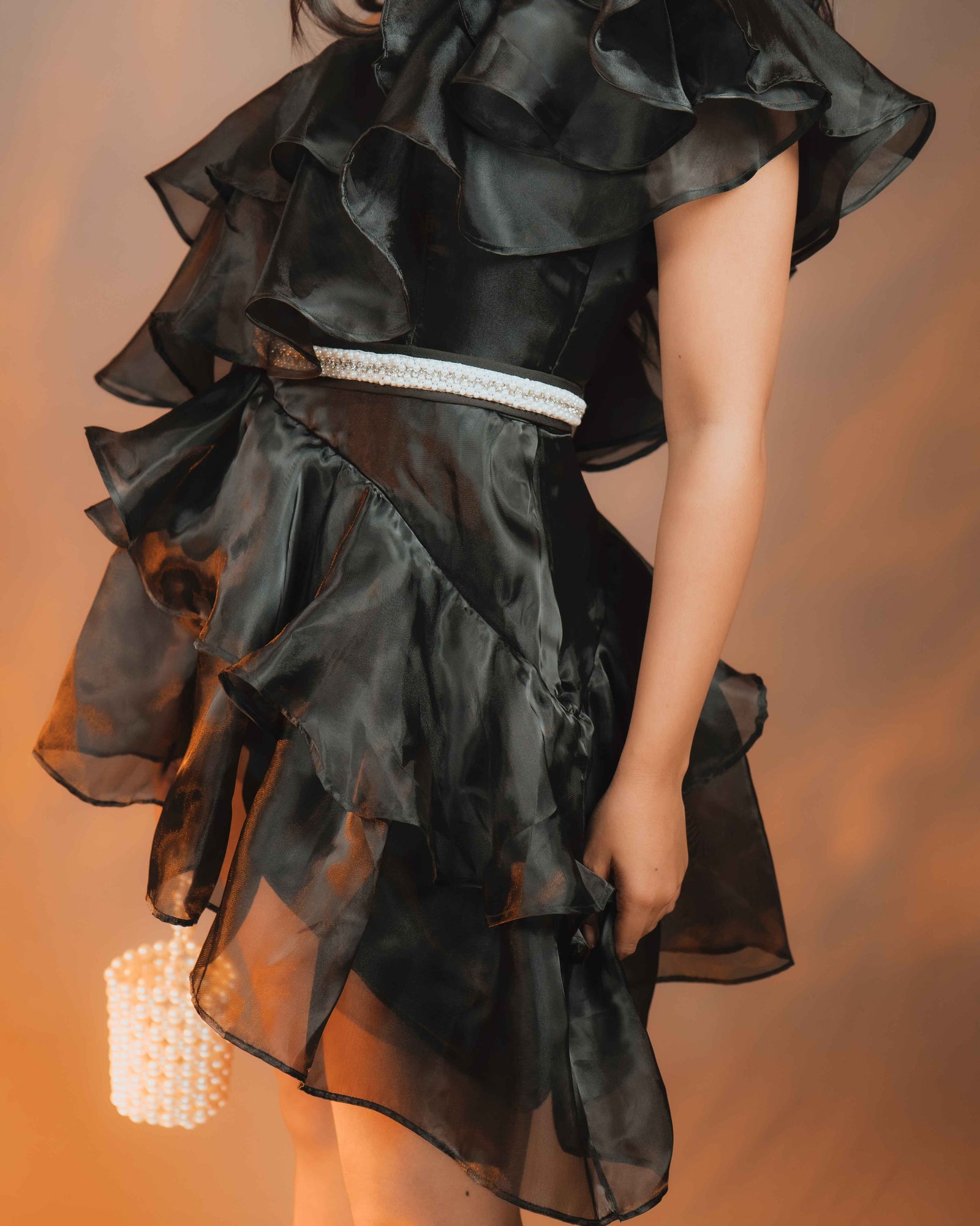 Zuri Organza Dress With Rhinestone Belt