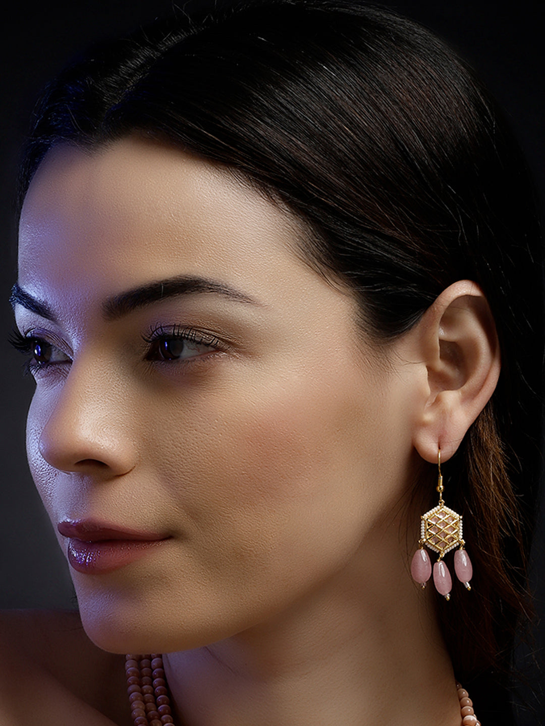 Rosy Charm Drop Earring