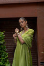 Green Organza Satin Kurta Set