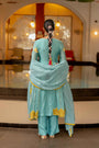 Blue Malai Chanderi Kurta Set