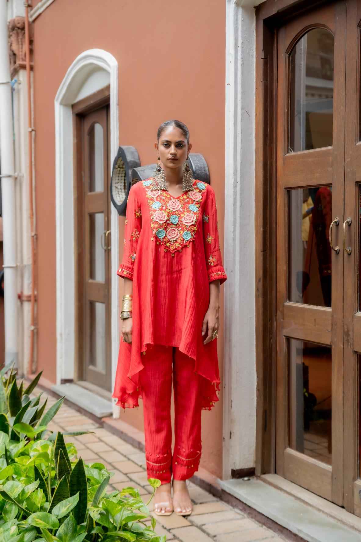 Asymmetrical  Kurta Set