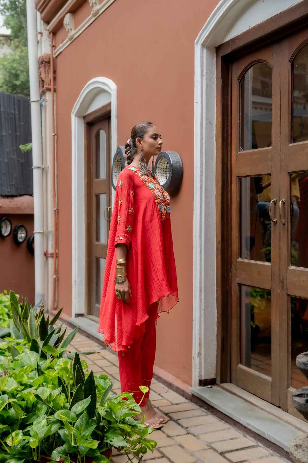 Asymmetrical  Kurta Set