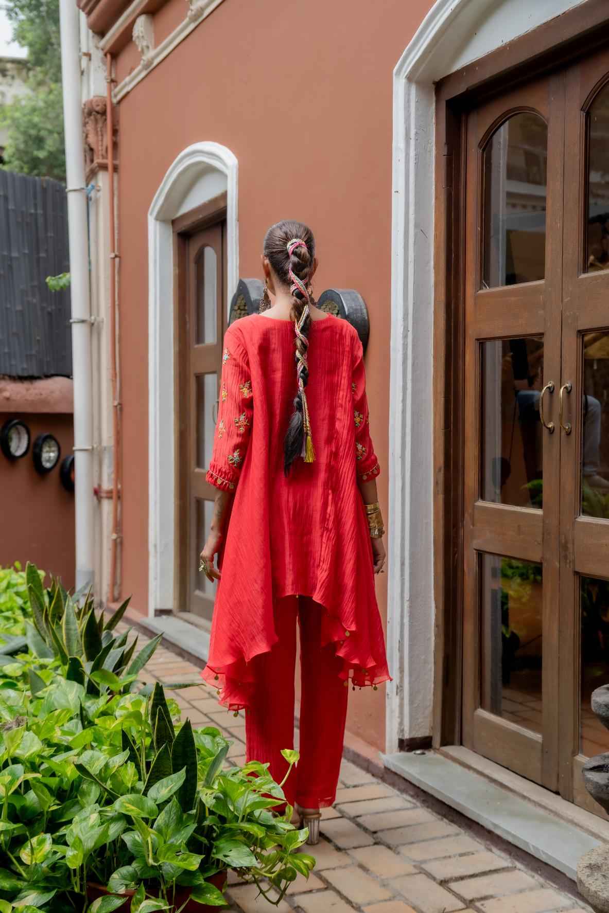 Asymmetrical  Kurta Set