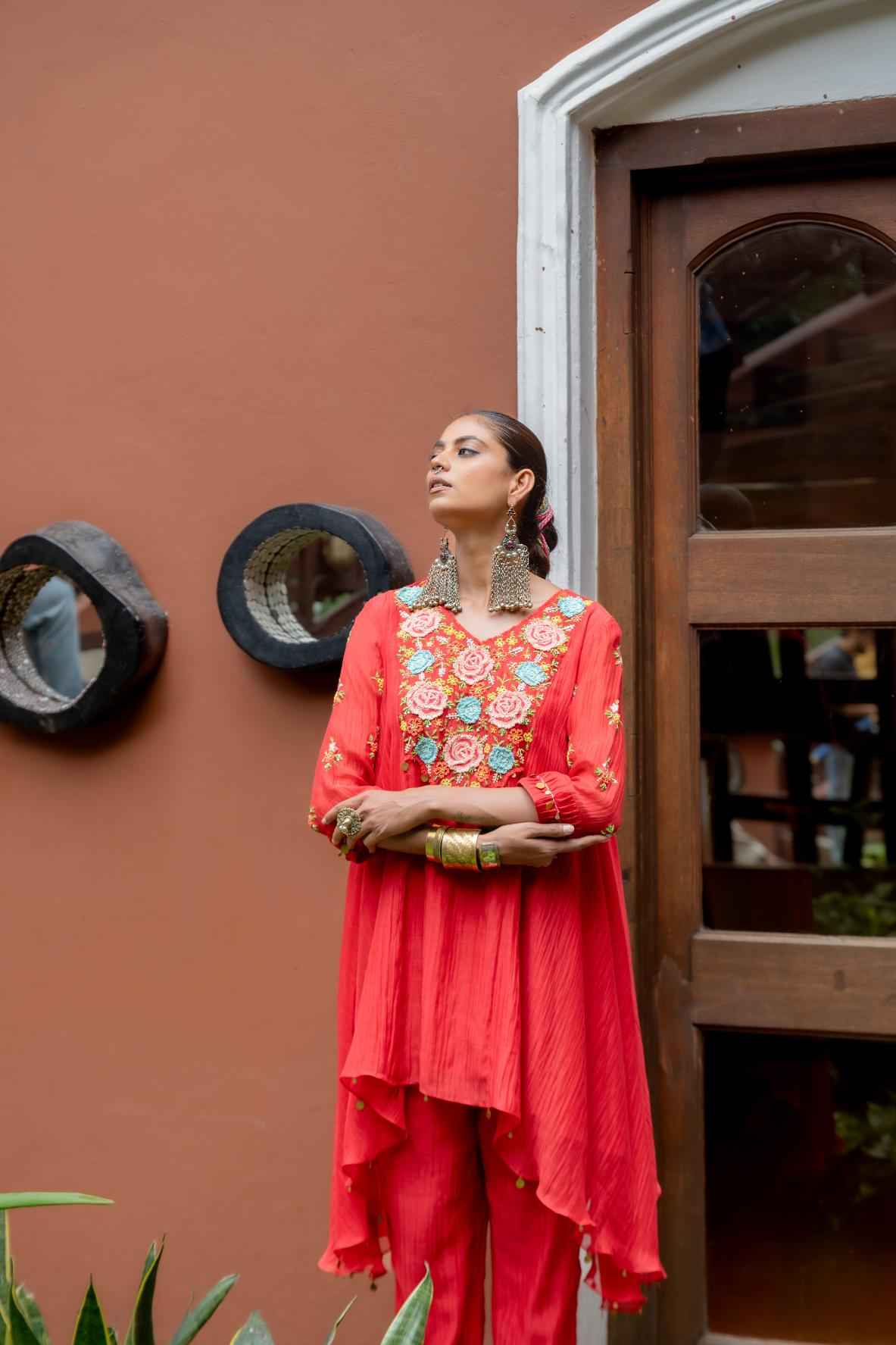 Asymmetrical  Kurta Set