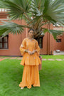 Orange Malai Chanderi Sharara Set