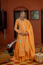 Orange Organza Kurta-Gown Set