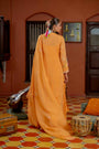 Orange Organza Kurta-Gown Set
