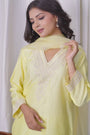 Yellow Kurta Set In  Chanderi Base Fabric
