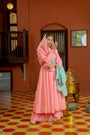 Pink Organza Anarkali Set