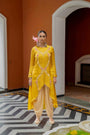 Musturd Organza Satin Dhoti Pent Set