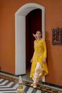 Musturd Organza Satin Dhoti Pent Set