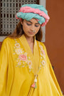 Mustured Organza Satin Kaftan
